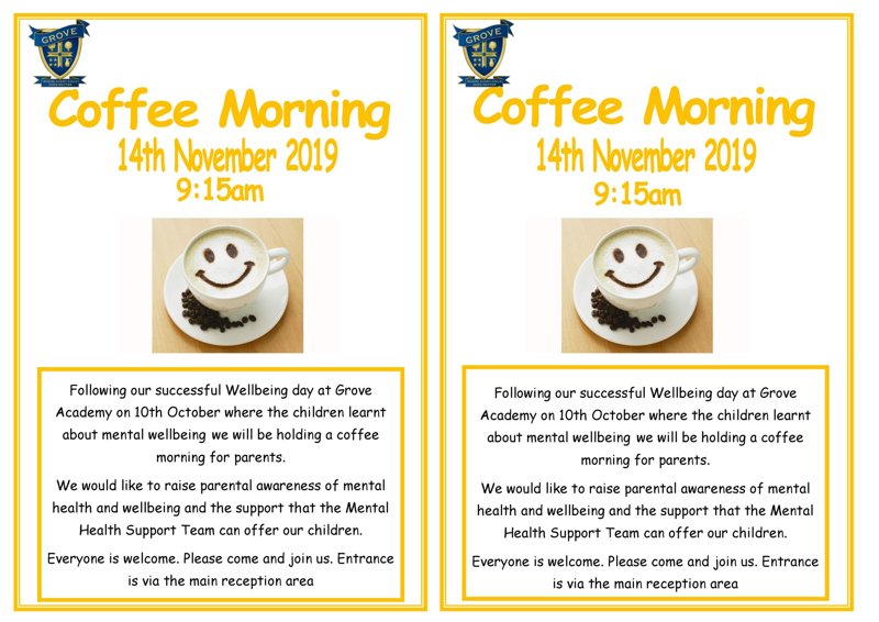 Image of Mental Health and Wellbeing Coffee Morning - 14th November 2019